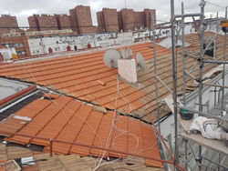 Obra en Madrid de reparación completa de tejado